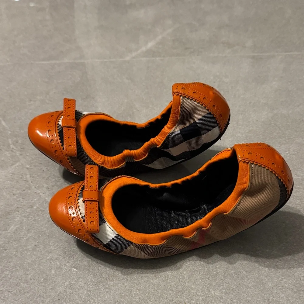 Burberry Orange Checkered ballet flats - Picture 1 of 10